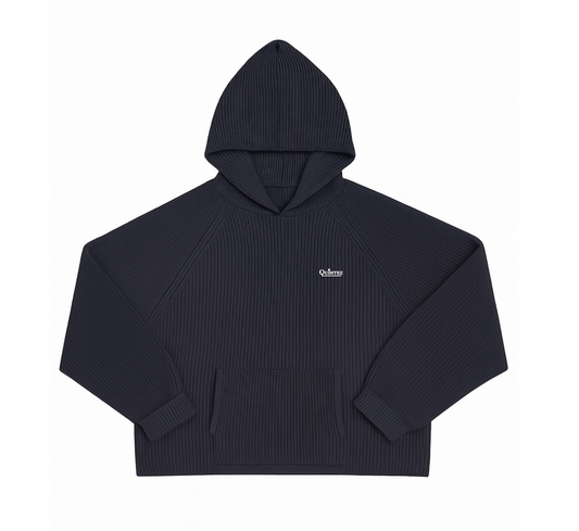 Star Knit Hoodie - Navy
